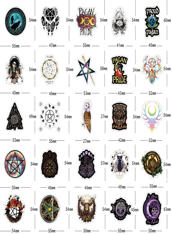 YEESACG 54Pcs Pagan Stickers Pack, Aesthetic Vinyl Waterproof Stickers for Water Bottle,Skateboard,Laptop,Phone,Journaling,Scrapbooking Decals for Party Supply Reward… - Image 2